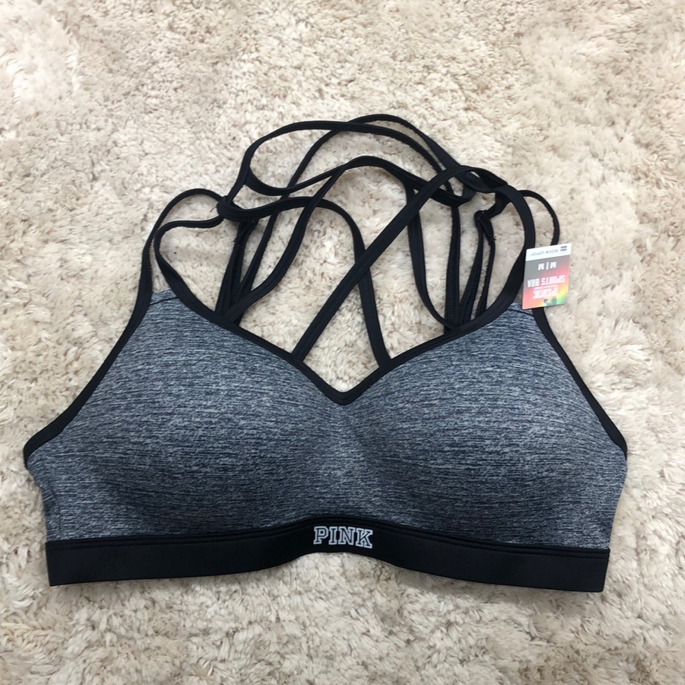 Ultimate pink gray bra new with tag med push up